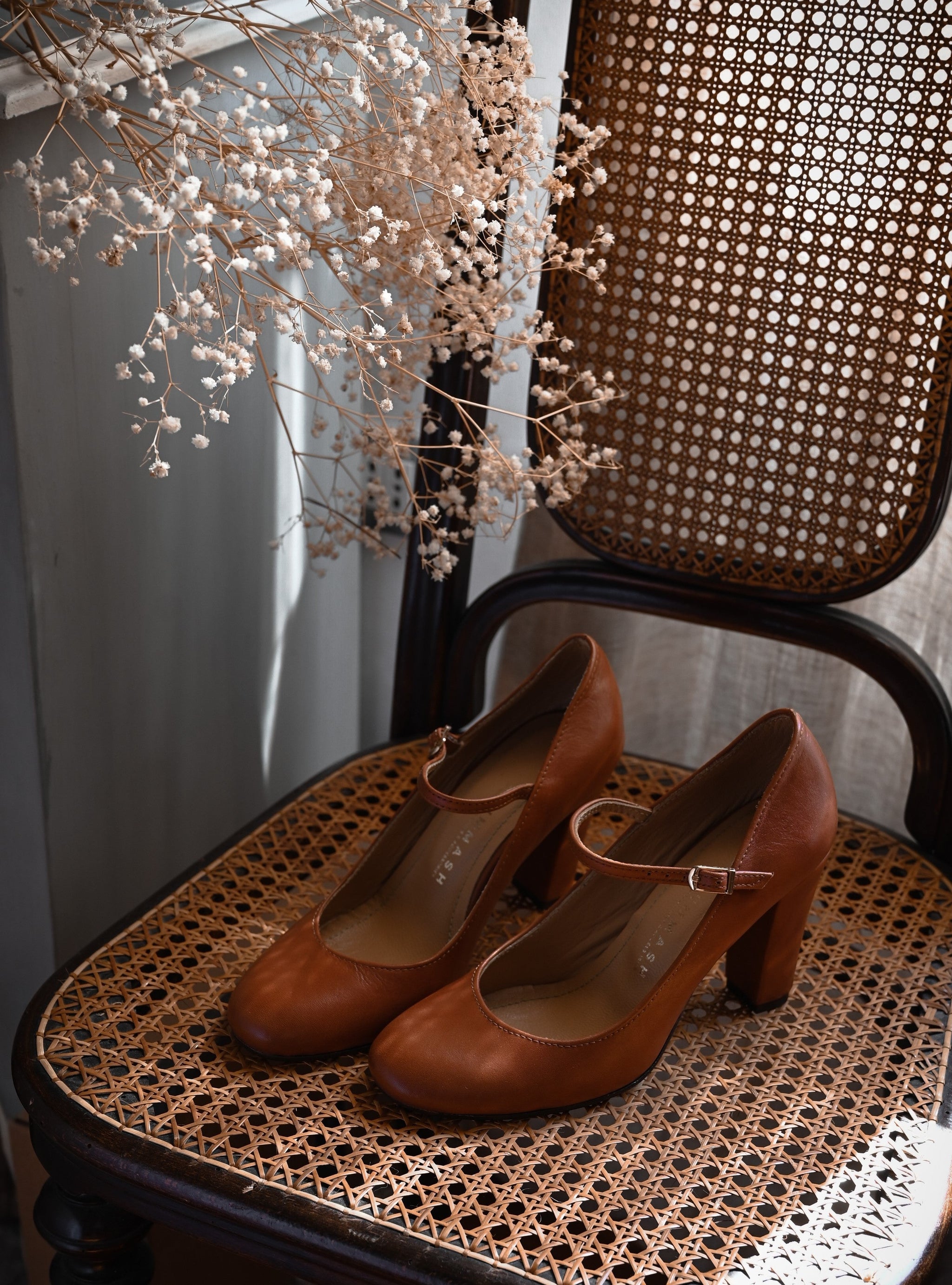 Mary Jane heels cm cognac brown – MIUMMASH DE